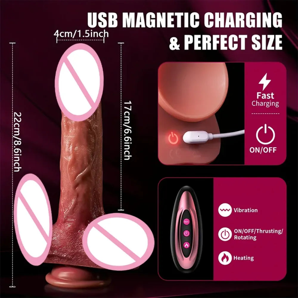 Telescopic Vibrator with Licking Stimulator and Anal Plug